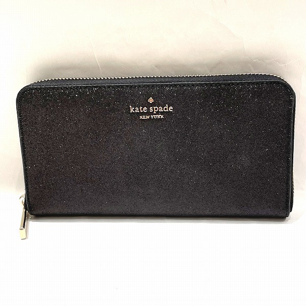 ケイト スペード ボックス ラージ コンチネンタル ウォレット K9253 BLK 【中古】