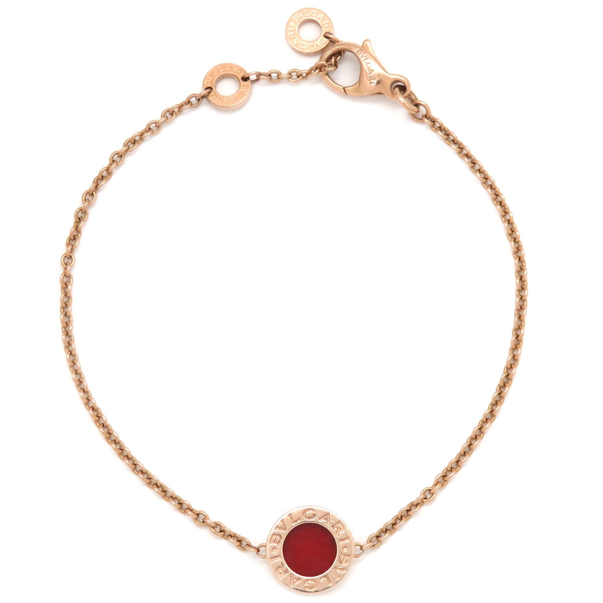 ブルガリ BVLGARI ブレスレット ブルガリブルガリ K18PG カーネリアン マザーオブパール ピンクゴールド 赤 パールホワイト Au750 K18PG 【中古】