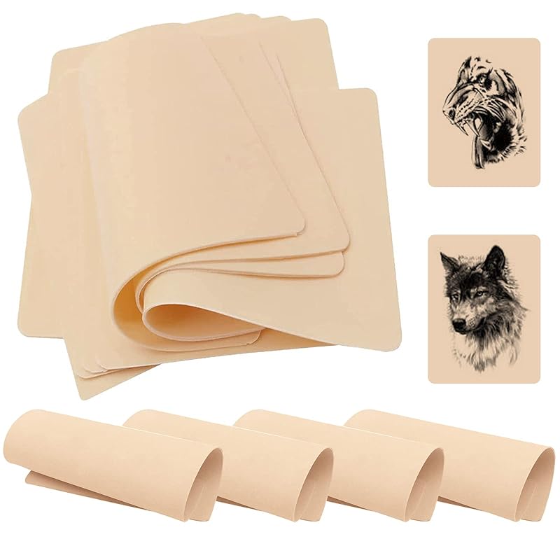 タトゥー練習スキン, SEKULOR 10個 13.5x18.5cm 両面タトゥープラクティススキンシリコンパッド偽の肌初心者および経験豊富なアーティスト向けのマイクロブレードプラクティススキンのタト