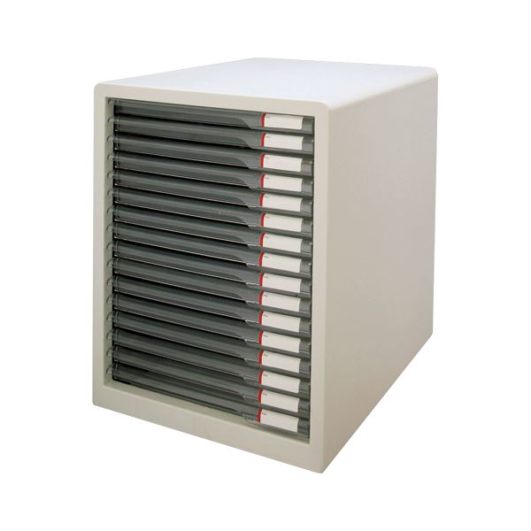 レターケース A4 超浅型16段 ライトグレー L-16SSR