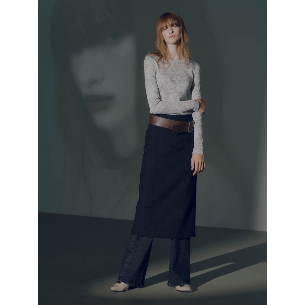 レイヴスリットロングスカートインブラック VW4AS324 10