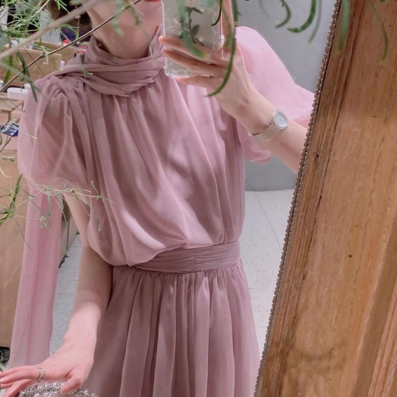 レディース ワンピース ロング丈 袖あり 半袖 カジュアル 大人カジュアル ガーリー キュート