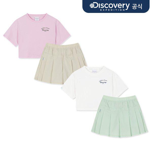 [ディスカバリー] 女児半袖Tシャツ+ウーブンパンツSET 2種 択1 _