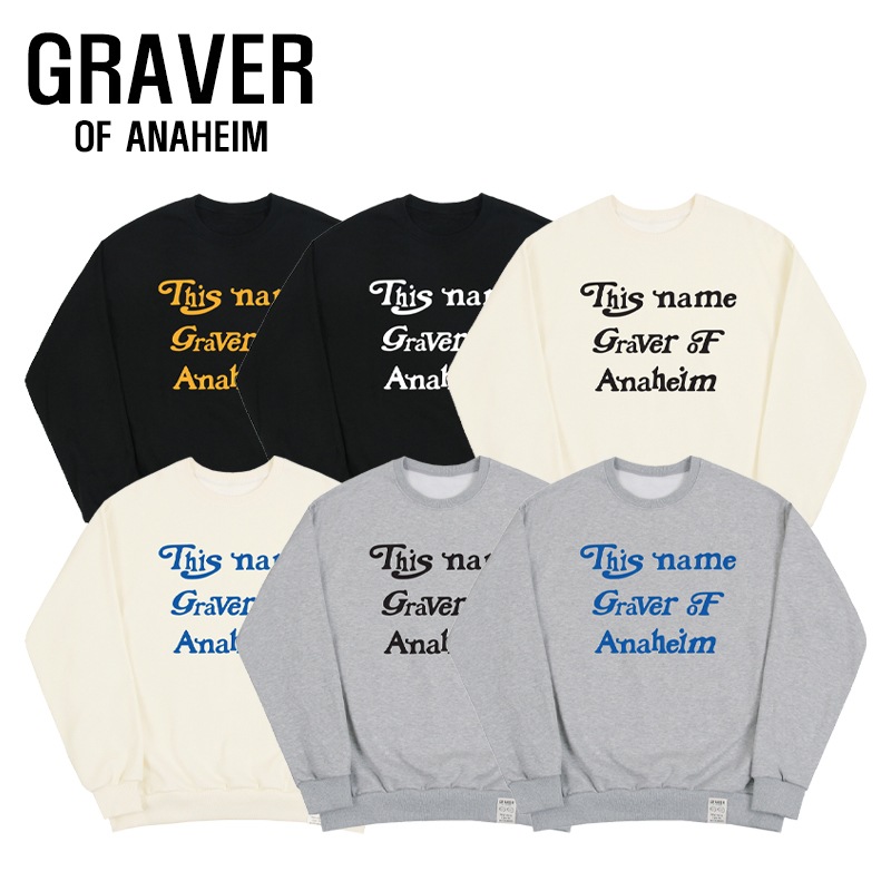 [ODNR-UNISEX] Cursive lettering sweatshirt_6color 5,406円