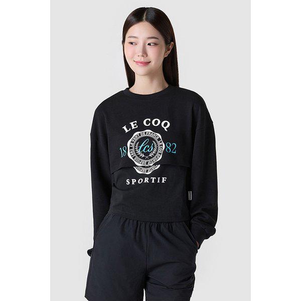[在庫処分][40% OFF] バックメッシュ クロップド レイヤード セットアップ BLK / QQ122LFS21