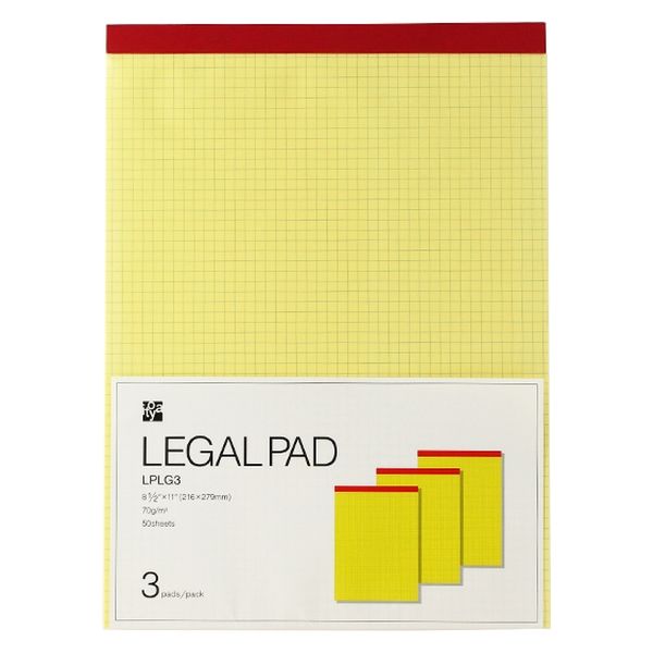 （まとめ買い）伊東屋 リーガルパッドL 両面方眼線入 3冊入 LPLG3 [x3]