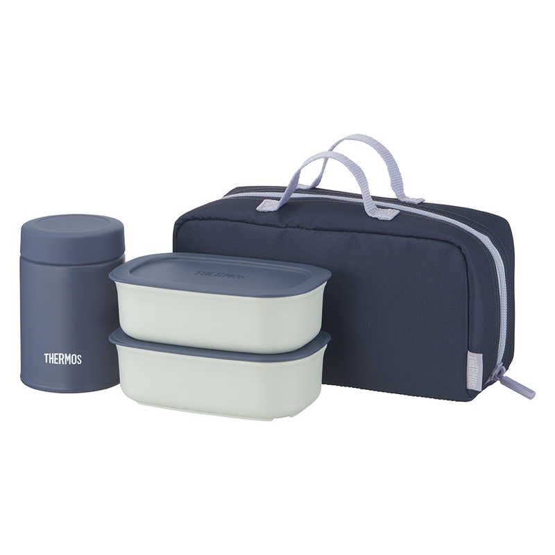 サーモス　真空断熱スープランチセット 食洗器対応モデル 200ml グレーネイビー　JEH-800-GNV