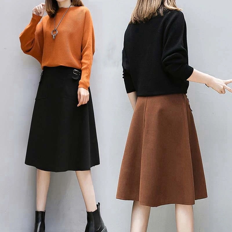 セットアップ2点セットレディース通勤ニットセータースカート秋冬秋物長袖カジュアルファッションおしゃれ無地 5,421円