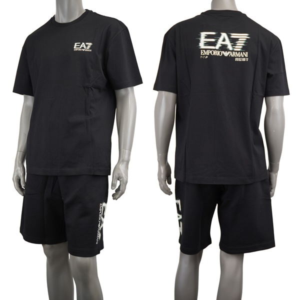 EA7 EMPORIO ARMANI イーエーセブン エンポリオ・アルマーニ Visibility ロゴ Tシャツ＆ショートパンツセット 上下セット/7M001327 AF17789×M001329