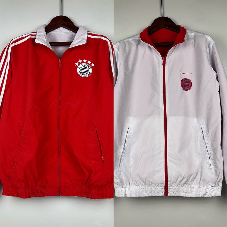 2324 バイエルン トレーニングォーム 外観ォーム メンズ 長袖ジャケット 両面ウインドブレーカー サッカーォーム 秋冬スポーツウェア