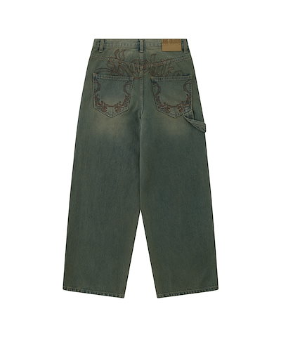 [Kashiko] Embroidered Washing Denim Pants /追跡付 Qoo10] KASHIKO 【KASHIKO】 EMBROIED N : レディース服
