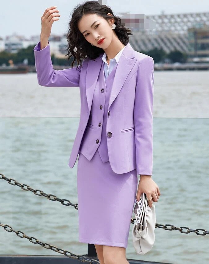 高評価多数エレガント 3点セット20代30代40代 通勤 OL 女らしい ロングジャケット+ベスト+パンツ/スカート 着痩せ フォーマル パーティードレス 結婚式 二次会 事務服 レディースS