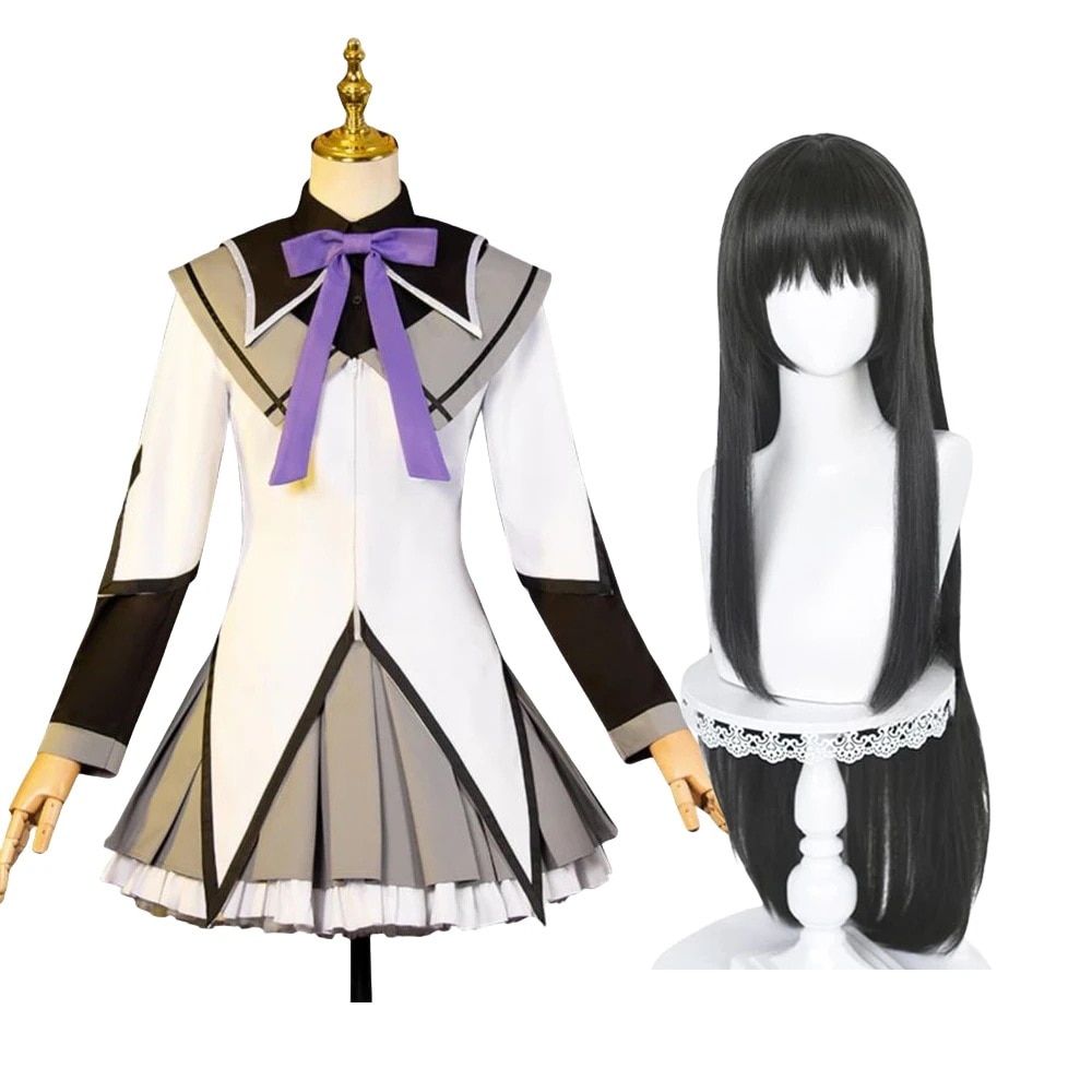 暁ほむらコスプレ衣魔法少女まどかマギカ暁ほむら　ウィッグ付きイベントパーティー変演出服クリスマスパーティー