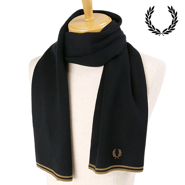 ツインティップドメリノウールスカーフ [C9152-S77] TWIN TIPPED MERINO WOOL SCARF メンズ・レディース 小物 アクセサリー ニットマフラー 防寒 BLACK