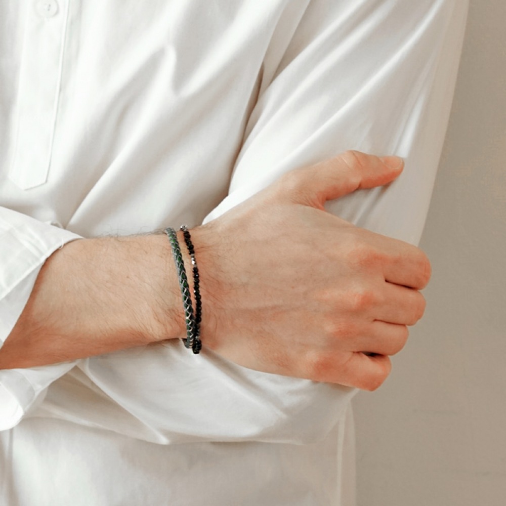 JBANS クラシックカーブスリム 489 ツイードレザー 526GN ブレスレットセット (C1901-SE106GN)