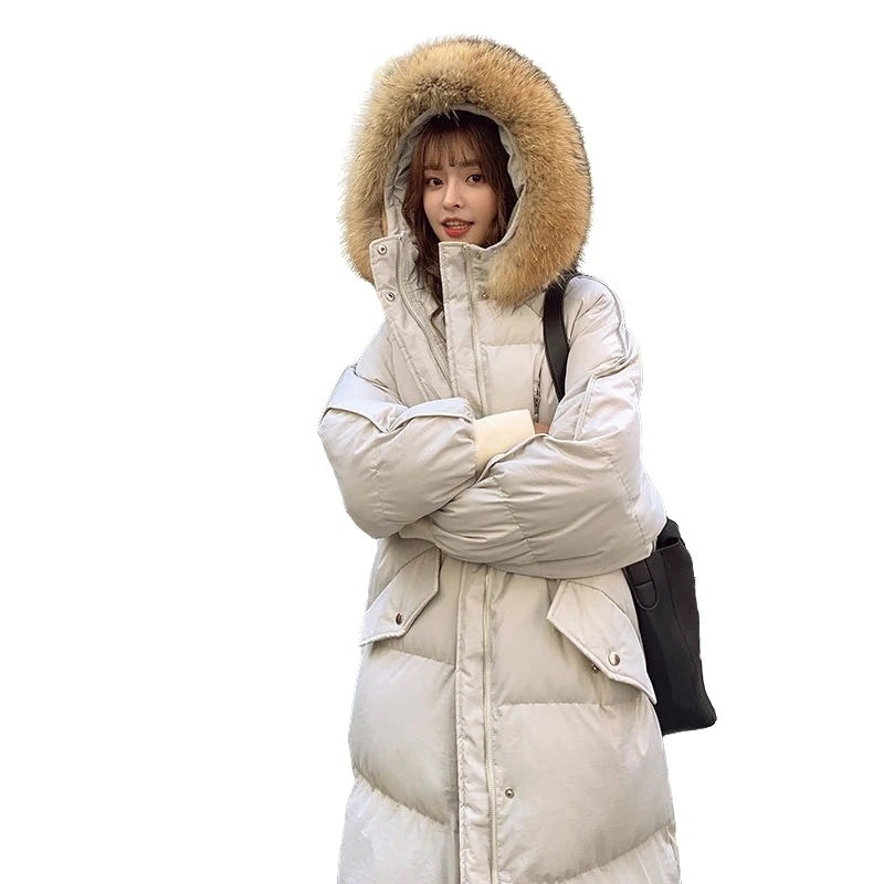 ロングダウン　レディース　ファー　ジャケット　ダウンコート　冬服　オーバーサイズ　中綿 韓国　冬服