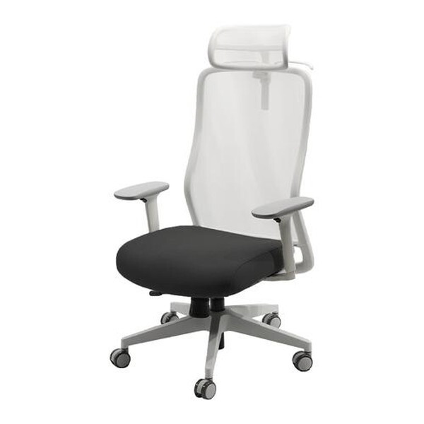 Netforce ST-1AHR-W-WHBK ナイトブラック シースルーチェア 肘・ヘッドレスト付き メーカー直送