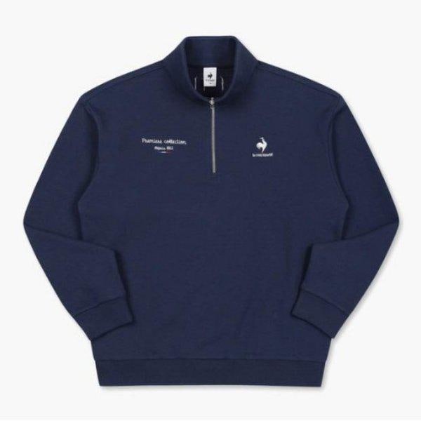 長袖Tシャツ UQC QP323TFS92-DNV ハーフジップ スウェットシャツ DARK NAVY