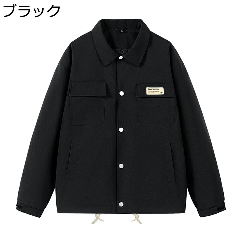 カーゴジャケット メンズ 開襟 シャツジャケット カジュアル 長袖 ジャンパー 薄手 アウター 防風防寒 オシャレ 大きいサイズ トップス デイリー 通勤 通学 ストリート アウトドア