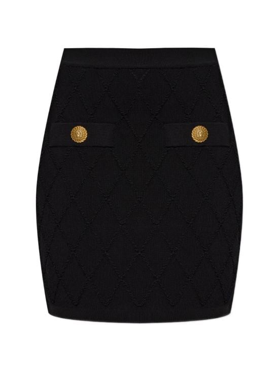 BALMAIN Women Mid Skirts HF1LB015KK20 0PA Black