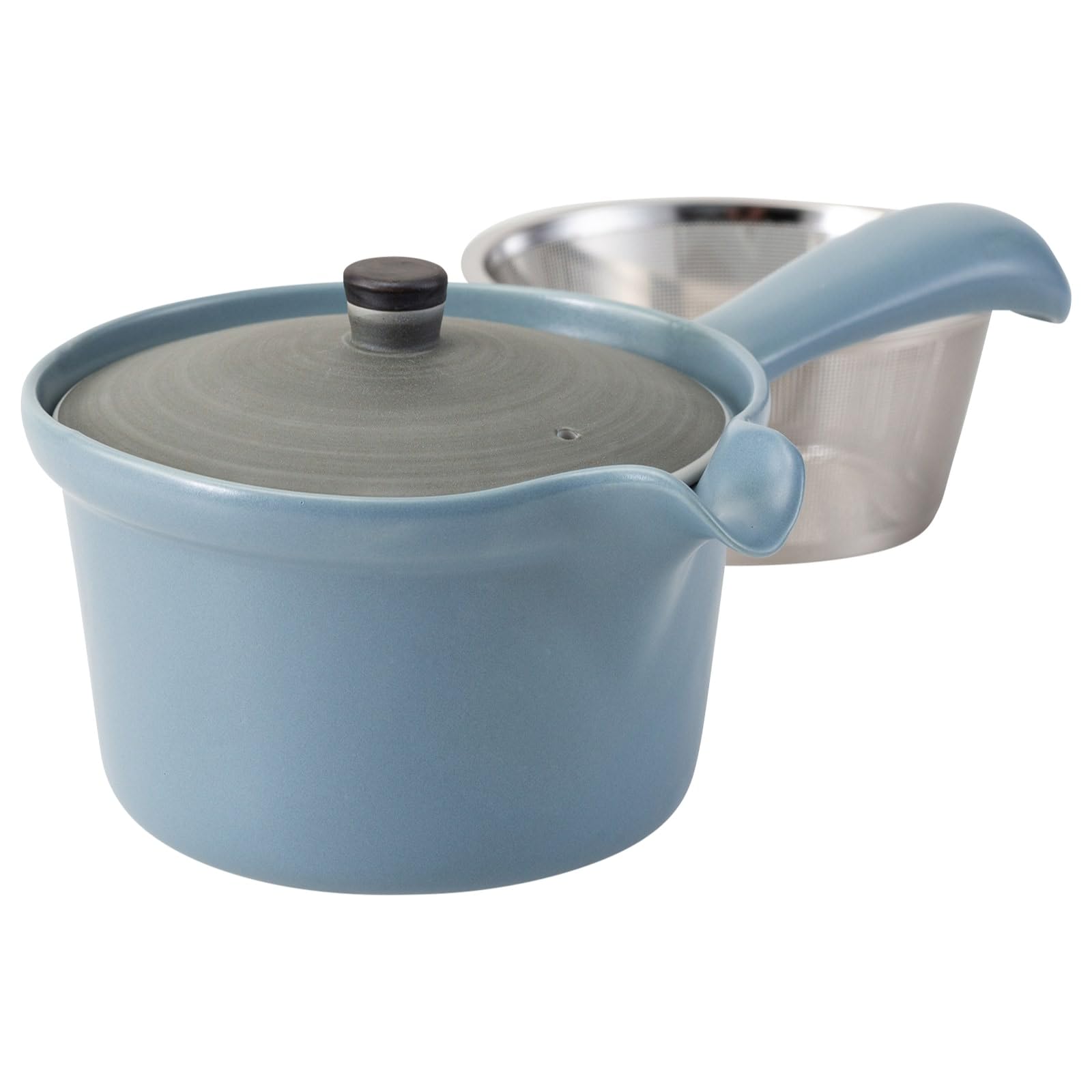 波佐見焼 急須 ティーポット (スーパーステンレス 茶こし付) カルム柄 ブルー 容量約275ml 日本製 25492