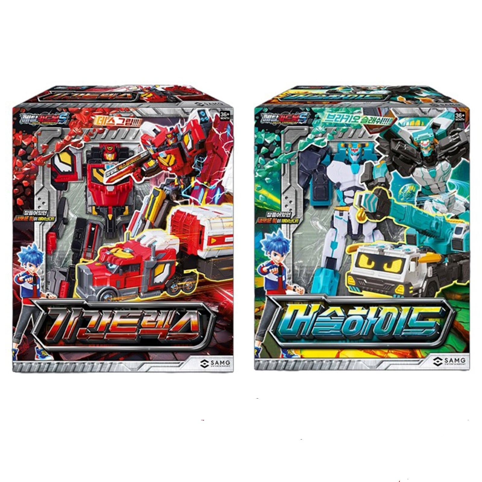 メタルカードボット S/シーズン2/2種ロボットセット/マッスルハイド/ギガントレックス/変身ロボット/ギガントラックス/フィギュア/Metal Cardbot Gigantrex/新型/正品