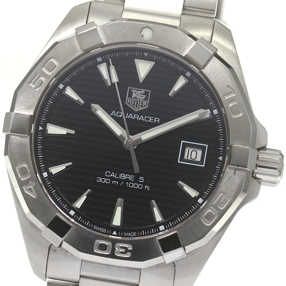 タグホイヤー TAG HEUER WAY2110 アクアレーサー キャリバー5 デイト 自動巻き メンズ 保証書付き_837674【中古】
