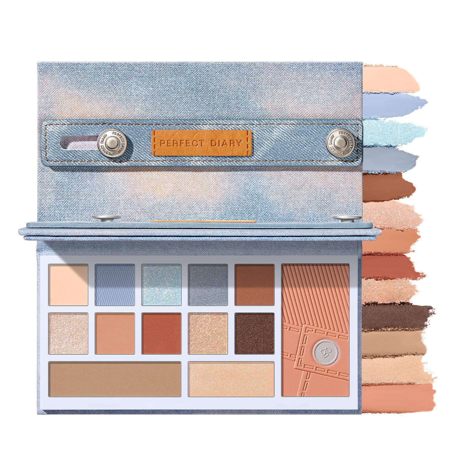 PERFECT DIARY デニム風 デザイナ―アイズ＆チークパレット (01ウォームオレンジ)