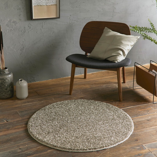 スミノエ ラグ Mルネ 円形 90×90cm オリーブ 防炎 13139894-68-9090 メーカー直送