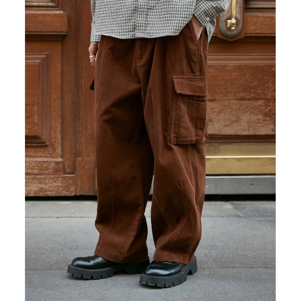 ミニマルプロジェクトワイドカーゴポケットコーデュロイパンツ MPT116 [ブラウン]