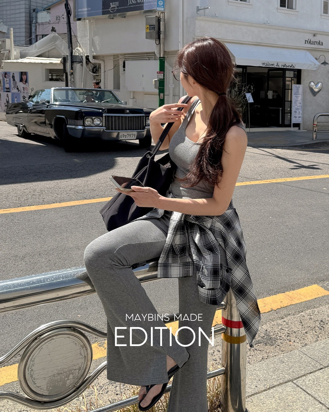 [MADE]モウブーツカットパンツスリーブレス韓国ファッション レディース