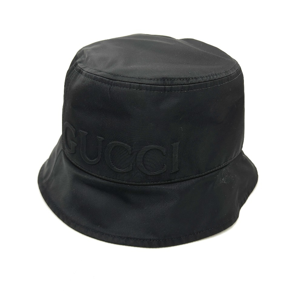 ハット 813534 ロゴ エンボス Hats Logo bucket hat ファッション小物 帽子 バケット ナイロン ブラック