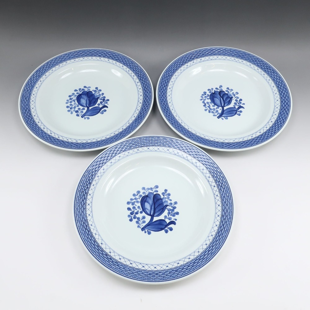 ファイアンス トランクウェーバー プレート×３ 食器 _ 中古品