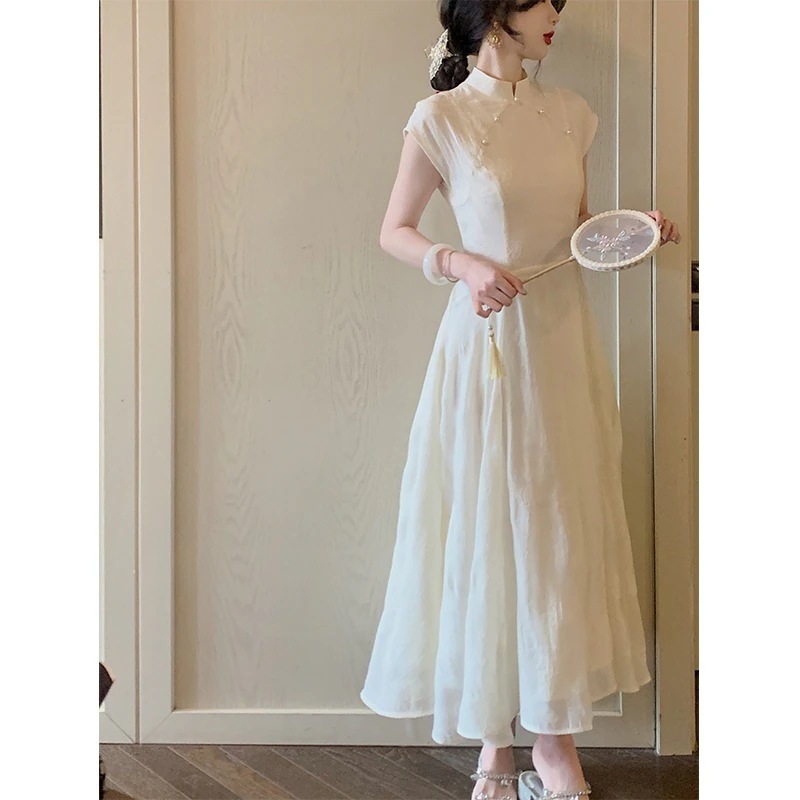 パーティードレス ワンピース 風改良チャイナドレス 新作チャイナドレス レディース 秋新作 半袖 ロングドレス カクテルドレス