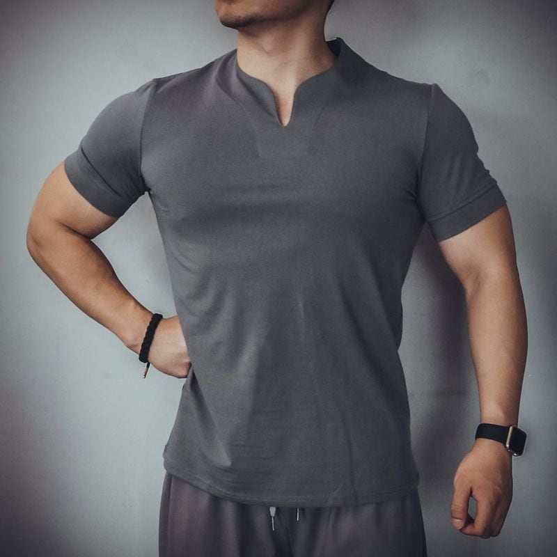 【20点セット】【送料無料】サマー 新しい フィットネス vネック 速乾 tシャツ メンズ 通気性があり 純色 走り 訓練し