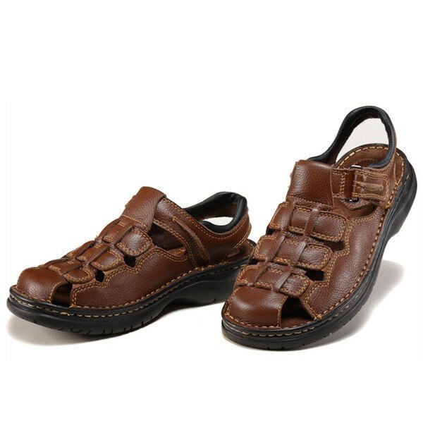 ビーチシューズ メンズ サンダル レザー カジュアルシューズ 防滑 通気 定番 夏