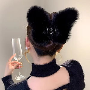 モコモコ 蝶々 ヘアクリップ レディース 後頭部 サメクリップ 髪飾り おしゃれ かわいい ヘアピン ヘアアクセサリー