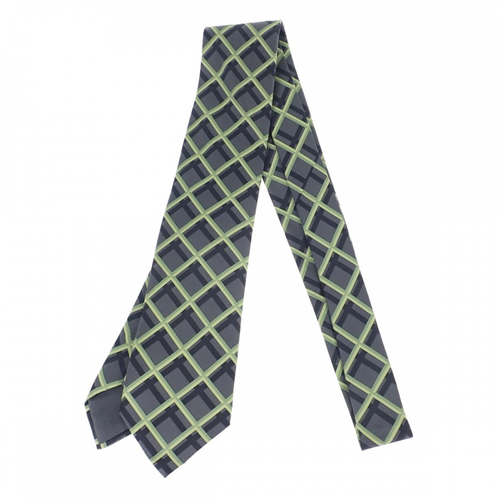 チェック柄 5309TA ネクタイ シルク グレー メンズ【SAランク】