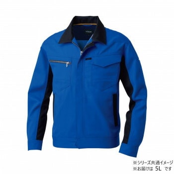 桑和 9662 長袖ブルゾン 5Lサイズ ブルー（8） SOWA