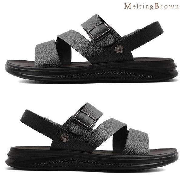 男性用サンダル 男性 本革サンダル 夏用サンダル AX23