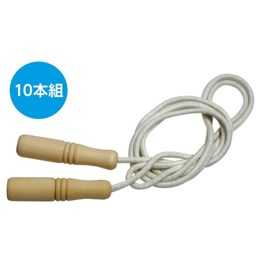 （まとめ買い）木柄なわとび（10個セット） 6737 [x3セット]