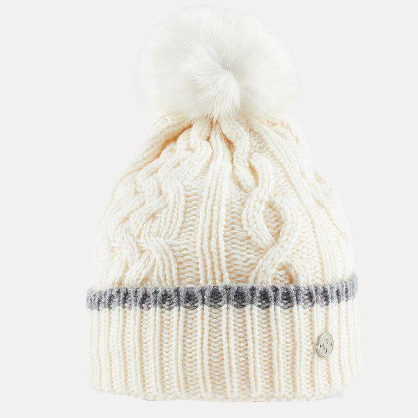 女性ファーポンポンフリースビーニー QP422WBNN1 IVY