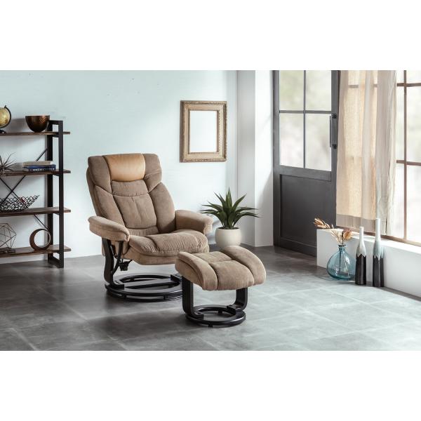 チェア カフェチェア ロビーチェア ブラウン コーデュロイ リクライニング フットレスト おしゃれ パーソナルチェア アイアンフレーム 椅子 いす イス