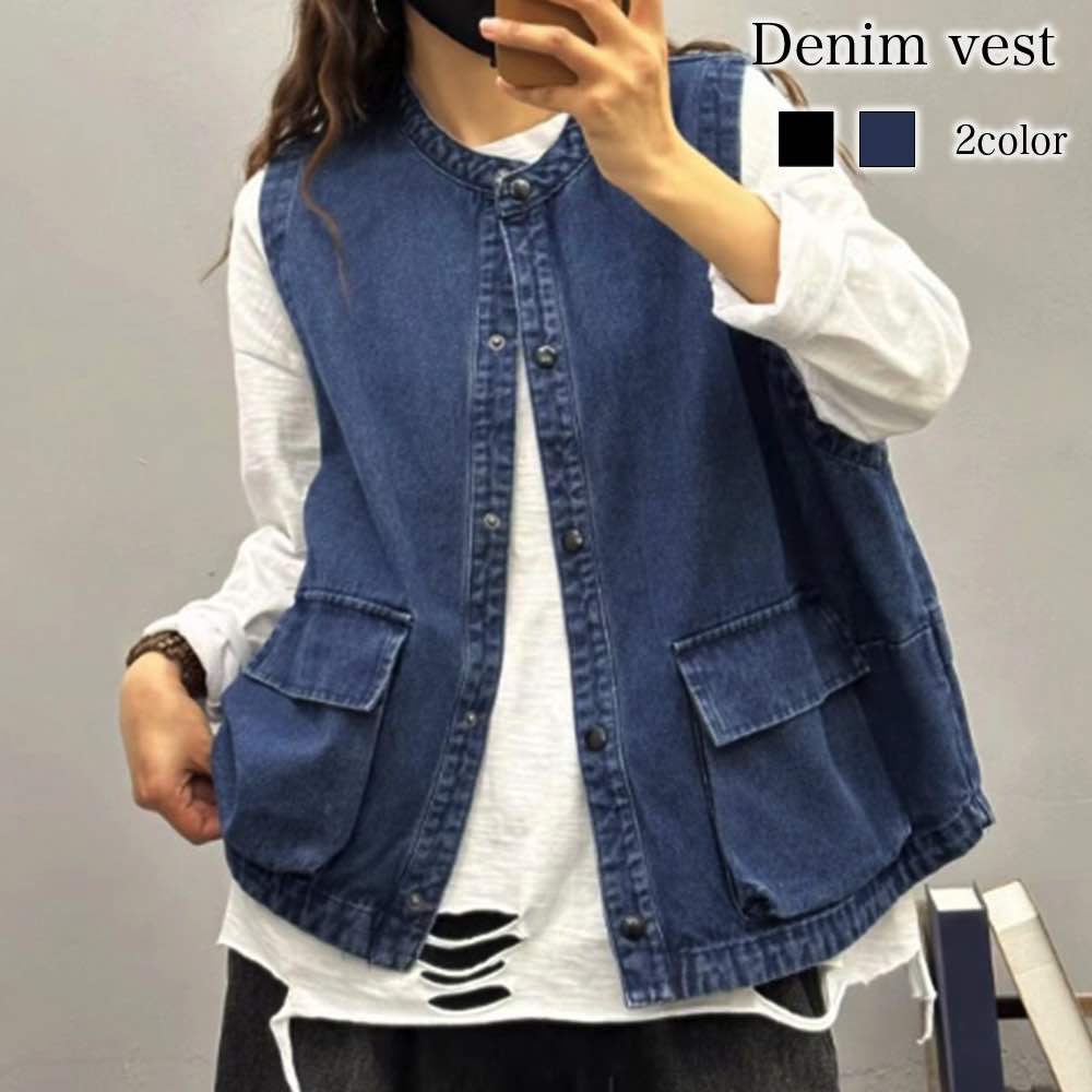 ベスト レディース デニムベスト 襟なし ロング 人気 スポーツ 可愛い アウター インナー ブランド シニア お年寄り 冬 ニット 春 羽毛 スーツ ウール アーガイル キルティング キルト 秋 厚 4,826円