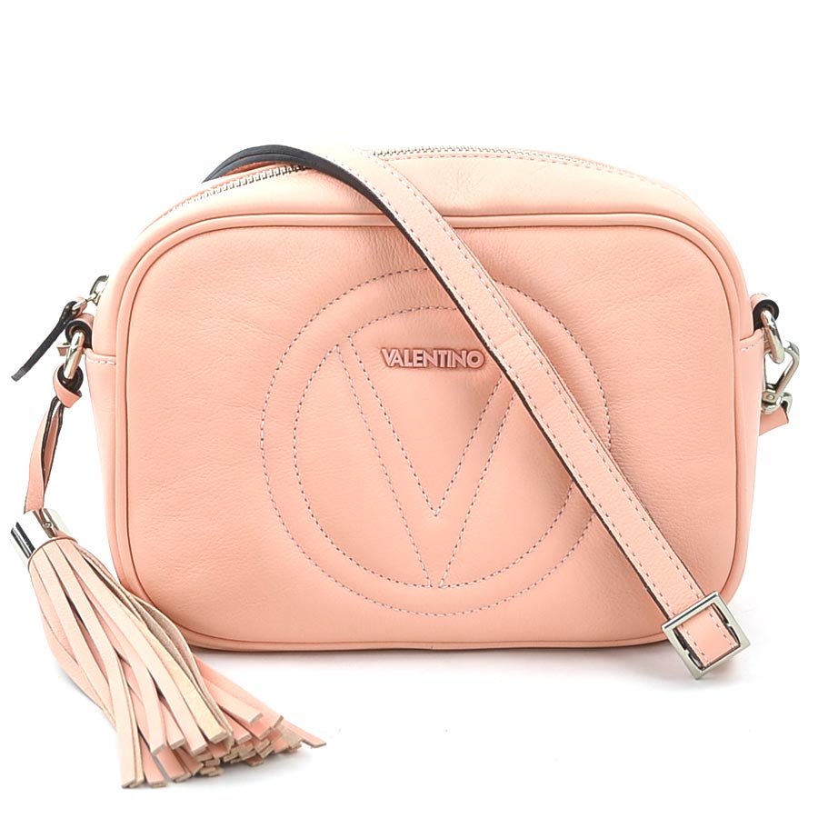 マリオ ヴァレンティノ 斜め掛けショルダーバッグ レザー ピンクベージュ シルバー レディース w0891i