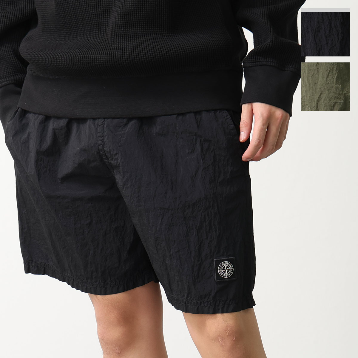 STONE ISLAND ストーンアイランド スイムウェア B100004 S0043 メンズ ナイロン ショートパンツ 水着 ロゴパッチ 水陸両用 カラー2色
