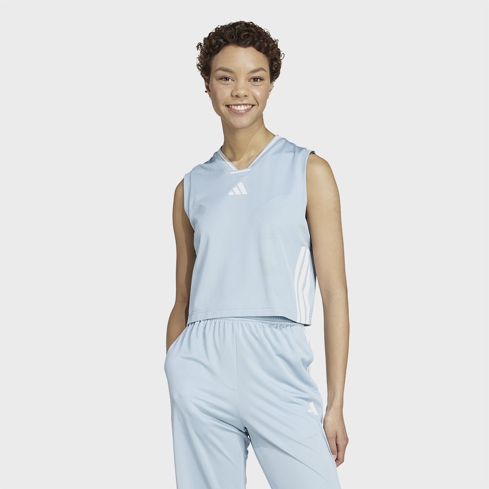 アディダス T-roカット 3S メッシュタンクトップ-アッシュグレー/ JG4114