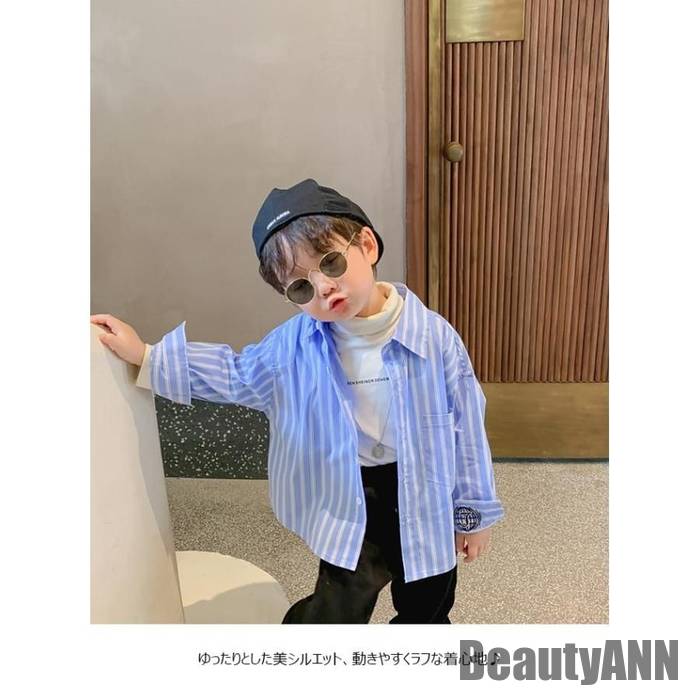 再入荷品新生活 シャツ キッズ 長袖 男の子 140 ジュニア ストライプ柄 秋 おしゃれ シンプル ボーイズ キレイめ スッキリ ゆったり 動きやすい 子供服 秋 春 冬 秋ファッション 冬物 春物