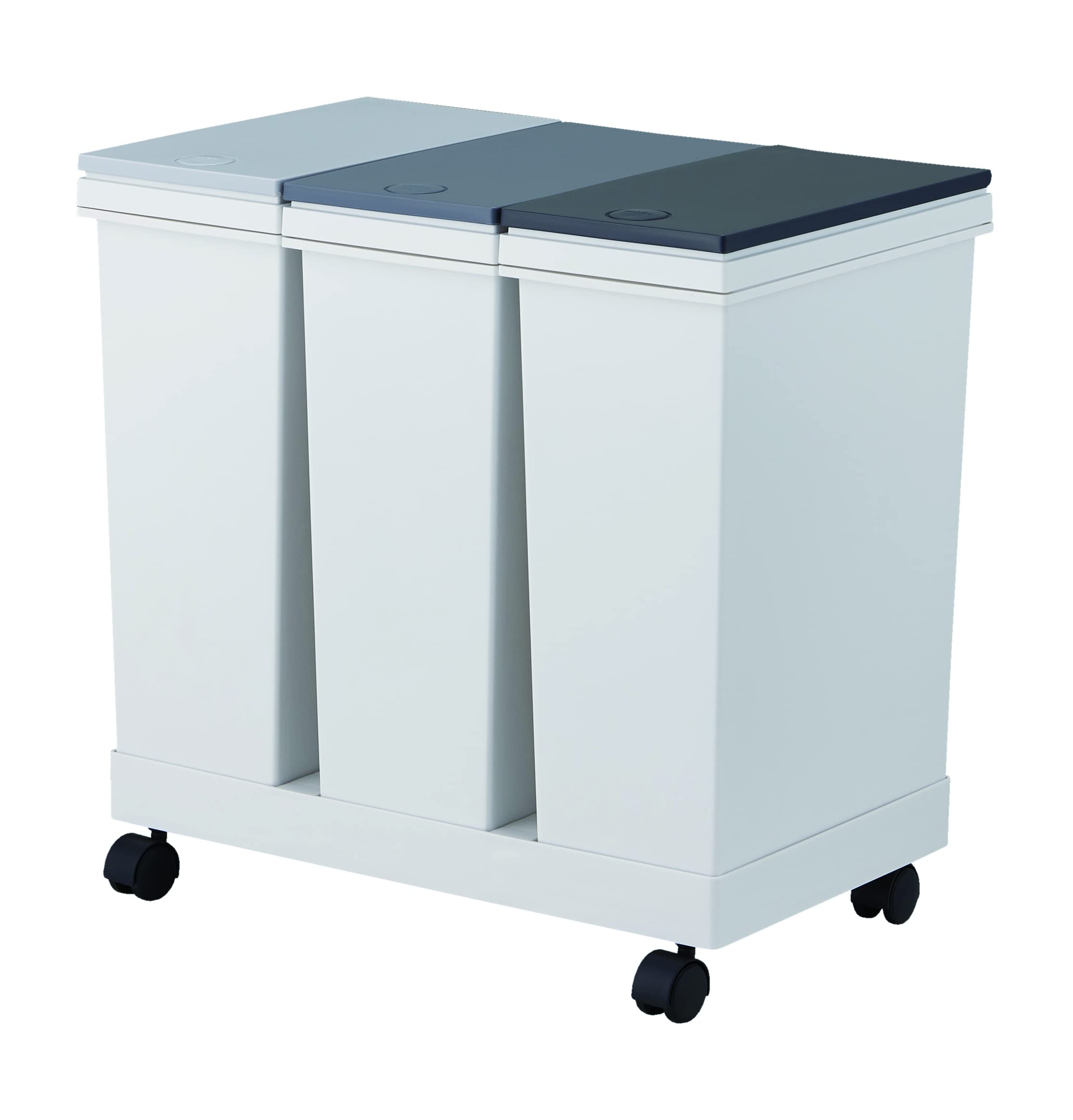 アスベル フタ付きゴミ箱 EC横型3分別ワゴン たっぷり容量 60L 黒 小物入れに使える A6895 8,163円