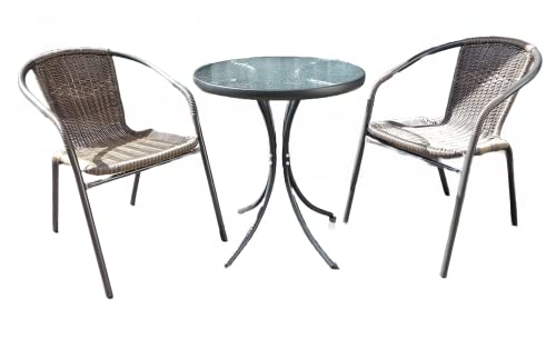 リビングアウト(Living Out) ガーデンガラステーブル ダークブラウン テーブル/幅60*奥